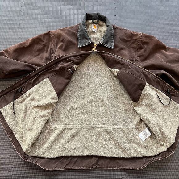 Carhartt Brown Sherpa Lined arctic Jacket Coat men’s size 2XLT A148 DKB - Picture 3 of 9